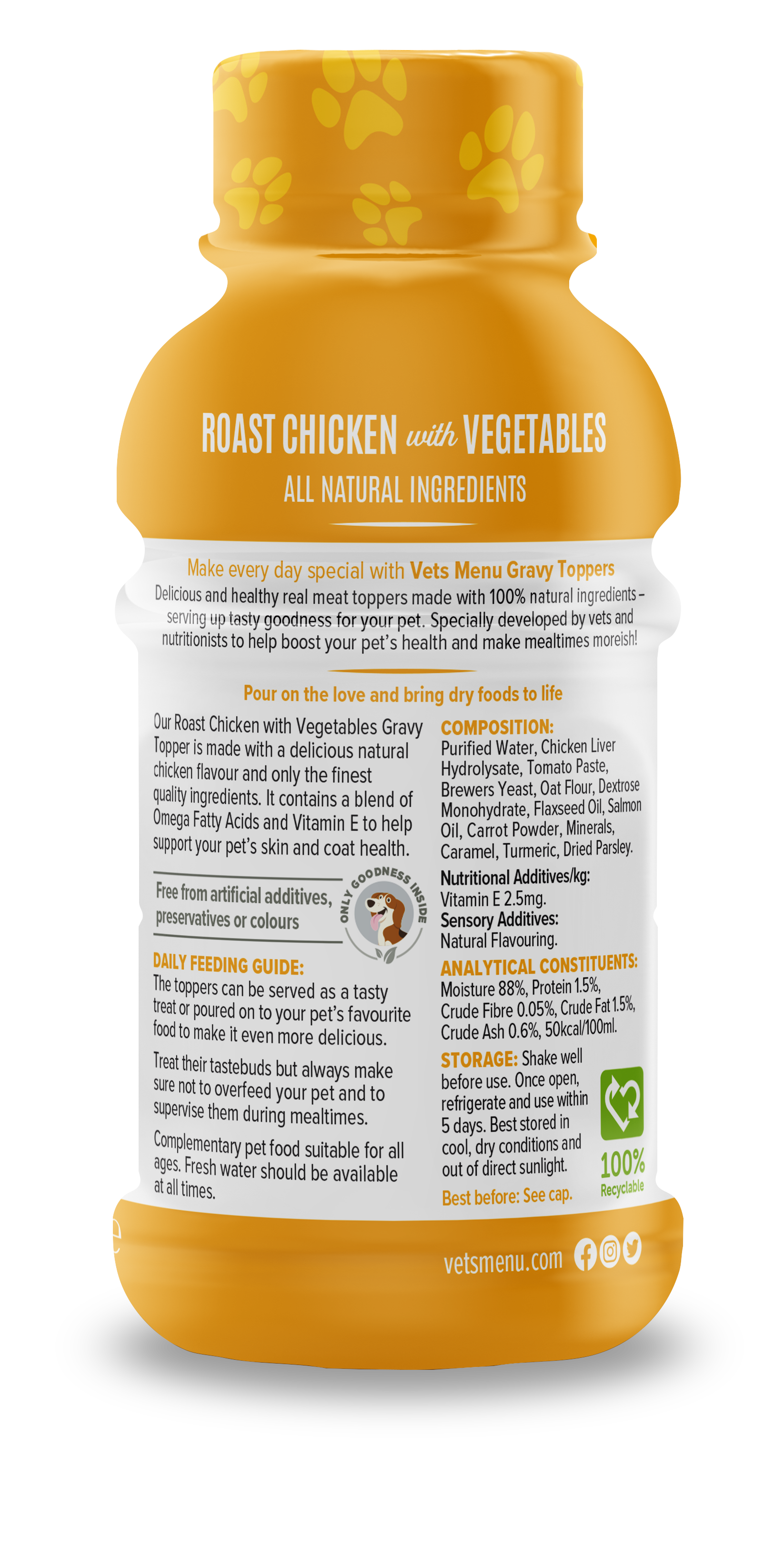 Vets Menu Topper Vets Menu Chicken Gravy Topper For Dogs - 250ml